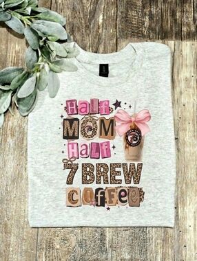 Mom shirt funny Half Mom Half Coffee humor cute popular